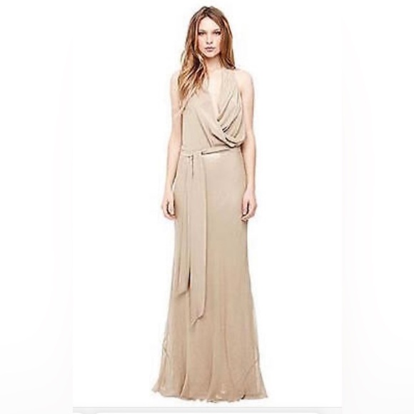 NEW! NICOLE MILLER Sequin Stretch Woven Sherbet Plum Plungjng Formal Dress SZ 4 - Picture 11 of 17